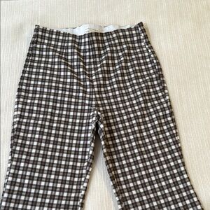 Brown and White Plaid Pants